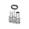 Polished Stainless Steel Salt & Pepper Condiment Caddy